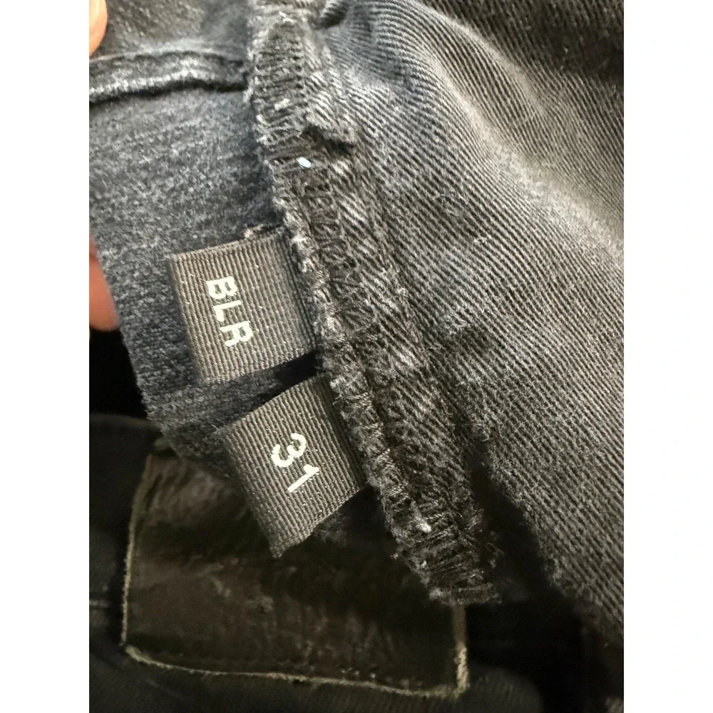 Purple Brand P001 Skinny Jeans Mens 31 Faded Black Raw Hem Low Rise Stretch P001